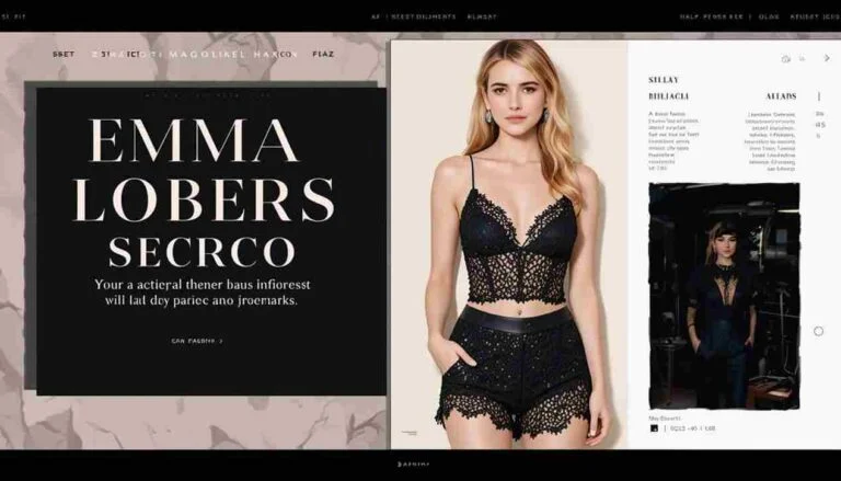 Emma Roberts inspiring the 2026 lingerie-as-outerwear trend with silky lace shorts